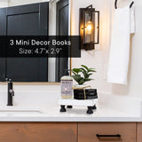 Farmhouse Bathroom Decor - Funny Rustic Wooden Mini Books for Your Restroom Shelf - The Perfect Small Decorative Accent for The Guest Bathroom - Black KIBAGA