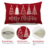 Merry Christmas Pillow Cover 12x20 Farmhouse Christmas Throw Lumbar Pillow Cover Decorations Christmas Tree Holiday Decor Case for Home Couch DFXSZ