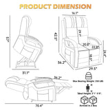 Dual Motor Power Lift Recliner Chair, Lift Chair with Massage and Heat for Elderly, Lay Flat Recliner, Standing Assistance, Infinite Position Reclining, Living Room Chair, Faux Leather, Brown Trustyue