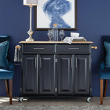 Homestyles Kitchen Cart with Storage Dolly Madison, 48.25 Inches Wide, Black homestyles