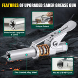 Saker Grease Gun Coupler,Compatible with All Grease Guns 1/8" NPT Fittings（Suitable for diameters Greater Than 14mm,Upgrade to 14000 PSI Saker