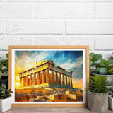 TUTUMAY21 Diamond Art Painting Kits for Adults Parthenon Temple on The Acropolis of Athens Greece 5D DIY Round Drill Paint with Diamond Dots for Home Wall Decor 12x16 inch TUTUMAY21