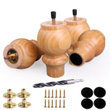 Xlroaafs Wood Couch Legs 5 inch Sofa Legs for Furniture Set of 4, Natural Replacement Wooden Legs Furniture Feet Table Cabinet Dresser Bed Frame Legs Xlroaafs