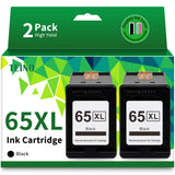 TEINO 65XL Black Ink Cartridge Remanufactured Ink Cartridge Replacement for HP 65 Black Ink Cartridge HP Ink 65 XL for Envy 5055 5052 DeskJet 3755 3772 3700 2655 3752 2600 2652 2622 Printer (2 Black) TEINO