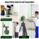 Laser Level 360 Self Leveling with Tripod, Elikliv 4D Laser Level, 165Ft Green Laser Level Lines Tool, 4x360° Cross Line Laser for Construction, Floor Elikliv
