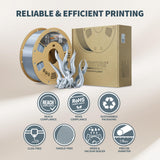 OVERTURE Silk Filament PLA 1.75mm Clog-Free Shiny 3D Printer Consumables, 1kg Spool (2.2lbs), Dimensional Accuracy +/- 0.02 mm, Fit Most FDM Printer(Silk Silver) OVERTURE