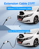 EV Charger Extension Cable, 21ft 50Amp J1772 Extension Cable Compatible with 110V-240V SAE J1772 EV Chargers, Suitable for J1772 EVs/PHEVs, Level 1/ Level 2 IP66 Car Charger Extension Cord with Bag SEGUMA
