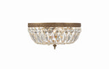 Crystorama 3 Light Clear Italian Crystal Olde Brass Flush Mount Crystorama