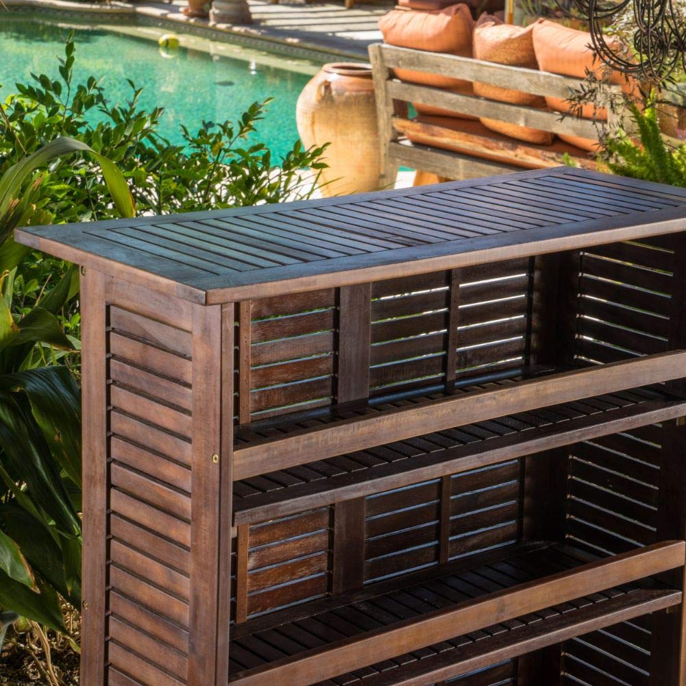 Christopher Knight Home Riviera Wood Bar Set, 3-Pcs Set, Rich Mahogany Christopher Knight Home