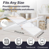 CRIKELE Acrylic Book Stand - Open Coffee Table Book Display, Clear Cookbook, Magazines & Textbooks Holder Crikele