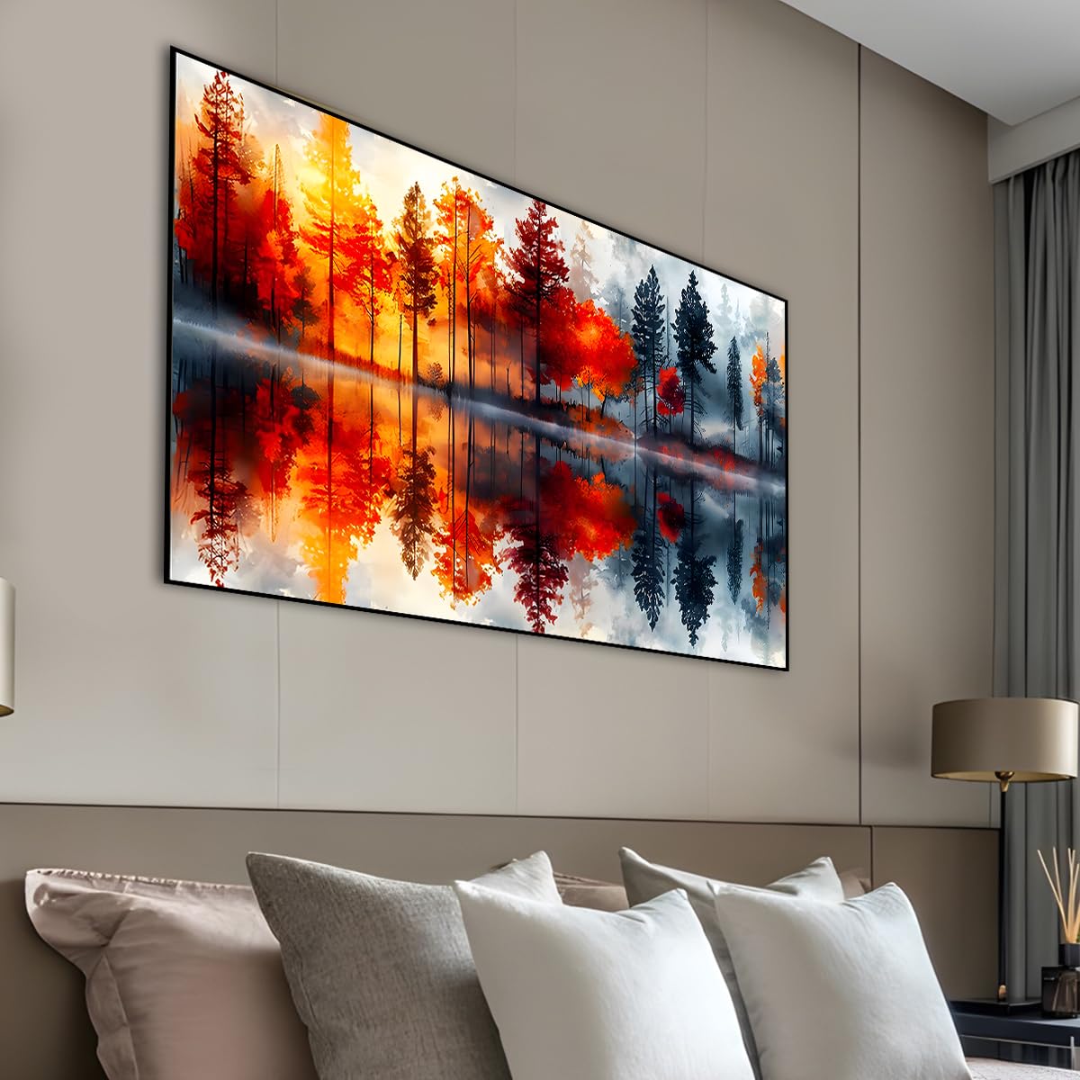 Ohhvvow 5D Lake & Forest Reflection Large Diamond Art Kit for Adults, 27.5x15.7 Inch Large Landscape Diamond Painting with Numbered Canvas, DIY Full Drill Gem Craft Kits, Serene Gift for Beginners Ohhvvow