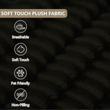 HZANHY 71" Loveseat Sofa, Corduroy Loveseats for Small Spaces, No Assembly Required Love Seat Couch for Living Room, Bedroom, Apartment, Black HZANHY