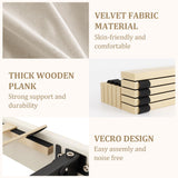 viplov King Bed Frame with Storage Drawers, Upholstered Platform Bed with Headboard and Wingboard, No Box Spring Needed, NO Noise, Easy Assembly, Wooden Support Slats, Beige viplov