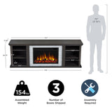 Real Flame Kenai 72" Slim Electric Fireplace TV Stand for TVs up to 70 inches, Entertainment Center with Adjustable Shelves and Storage, Living Room TV Stand with Fireplace, Remote Control, Timer Real Flame