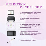 30 Sublimation Pens Set - 10 Blank Heat Transfer Pens,10 Resealable Pen Packaging Bags w/ 10 Foil Thank You Cards,Personalized Pen Diy for Christmas New Year Gift Office School Stationery Supplies Idealmuzik