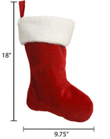 Black Duck Brand Set of 4-18" Red Velvet Stocking W/White Plush Cuff & Hanging Tag Black Duck Brand