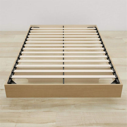 Nexera Floating Platform Bed Frame - Queen Size in Natural Maple - WoodArtSupply