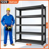 59" W Garage Shelving Unit, Garage Storage Shelves 3000LBS Heavy Duty Shelving, Adjustable 5 Tier Metal Shelving Utility Shelf, Storage Rack for Industrial, Warehouse, Basement (19.6" D*59" W*72" H) IYANEN