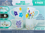Tulip Food Safe Painted by Me, at Home Paint and Bake Kit - 4 Ceramic Mug Painting Set, Family Activity or Paint Night, All-In-One - Rainbow Paint, 4 Brushes & 4 Paintable Mugs. Studio Quality Results Tulip
