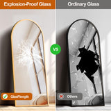 GlasFlength 58"x18" Arched Full Length Mirror, Elegant Full Body Mirror with Stand for Bedroom & Cloakroom, Gold GlasFlength