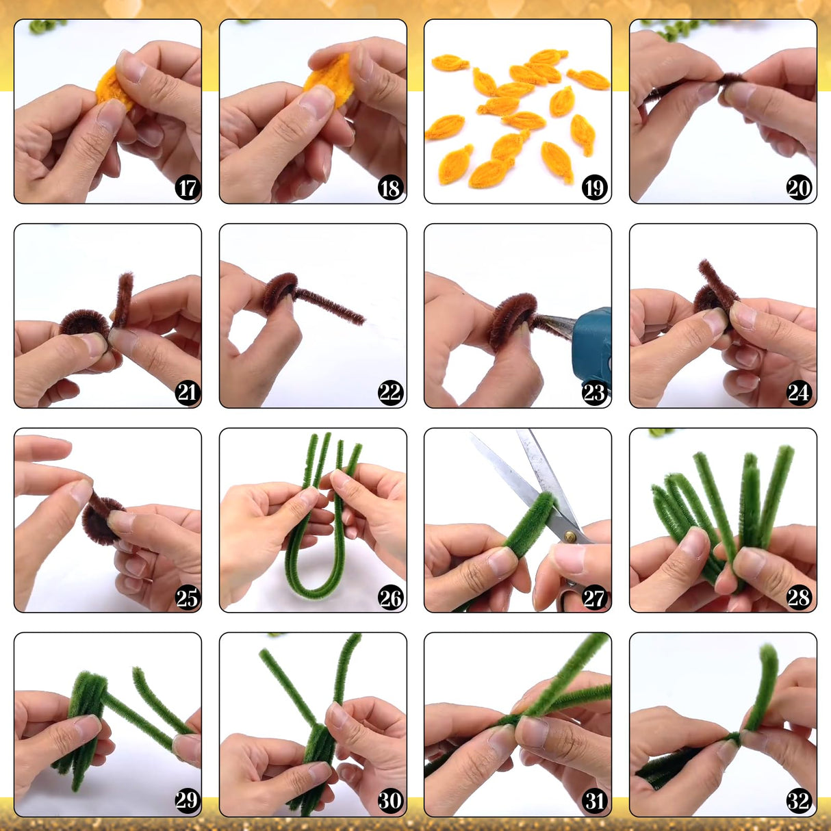 TOAOB 200pcs Pipe Cleaners Craft DIY Sunflowers Bouquets Making Kit Chenille Stems Artificial Flowers Craft Kit for DIY Art and Crafts Party Wedding Home Decorations TOAOB THE ONE AND ONLY BABY