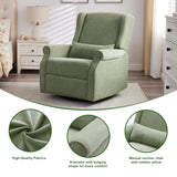 Eiayeebil Nursery Swivel Glider Recliner,Rocking Chair Nursery with Footrest,Rocking Recliner Chair for Nursery,Glider Rocker Recliner for Living Room & Bedroom,Green Eiayeebil