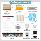 Ecoofor Screen Printing Kit – 53pcs All-in-One Set with 50W UV Exposure Lamp,3 Size Wood Screen Printing Frames, 6 Colors Screen Printing Ink, 15 A4 Size Inkjet Transparency Films Ecoofor