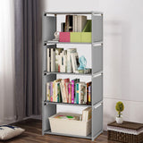 Kaichenyt Bookshelf 4-Tier Grey Open Storage Shelf Floor Standing Display Bookcase Modern Books Storage Shelves Open Bookshelf and Bookcase for Living Room, Home Office, 49(H) x15.74(L) x11(W) inch Kaichenyt
