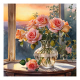 SJUTOUCI Diamond Painting Kits for Adults, Rose Flower Diamond Art Kits for Beginners, 5D DIY Full Drill Gem Craft Art for Home Decor Gift 11.8x11.8 inch SJUTOUCI