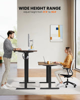 ErGear Electric Standing Desk, 48 x 24 inch Height Adjustable Sit Stand Up Desk, Computer Home Office Desk with 4 Memory Height Buttons, Two Pieces Desktop, Vintage Brown, EGESD110V ErGear