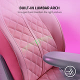 Razer Enki Gaming Chair: All-Day Comfort - Built-in Lumbar Arch - Optimized Cushion Density - Dual-Textured, Eco-Friendly Synthetic Leather - Reactive Seat Tilt & 152-Degree Recline - Pink Razer