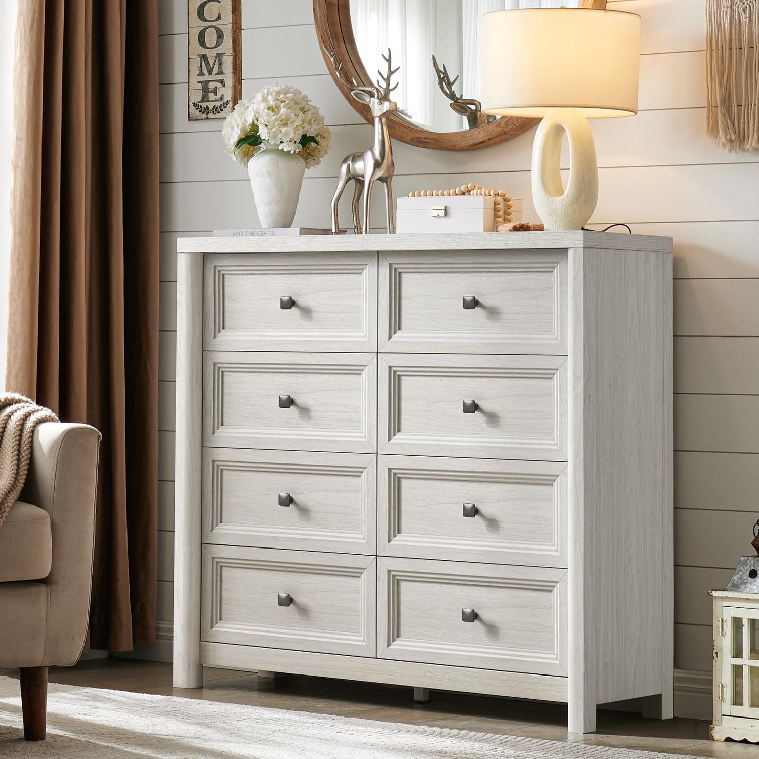 Standifurno Farmhouse 8 Drawers Dresser for Bedroom, 41" Tall Rustic W WoodArtSupply Standifurno Farmhouse 8 Drawers Dresser for Bedroom, 41" Tall Rustic W WoodArtSupply