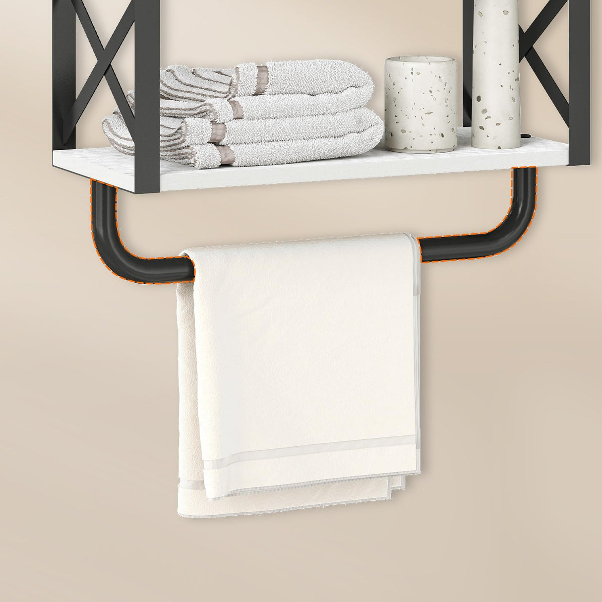 HOOBRO Medicine Cabinet, Farmhouse Bathroom Wall Cabinet with Sliding Barn Door, Adjustable Shelf and Towel Bar, Wall Mounted Storage Cabinet Over The Toilet for Bathroom, Kitchen, Bedroom, White HOOBRO