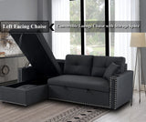 Generic Sleeper Sofa Bed Couch 3 Seater Modular Sectional Sofa Sleeper Pull Out Couch for Livnig Room Modern L Shaped Sleeper Sectional with Storage & Cup Holders, Dark Grey, F4777LIST WoodArtSupply