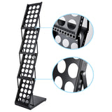 Polmart 4-Tier Brochure Stand. Heavy Literature Display Magazine Rack with Adjustable Pockets. Portable Collapsible Design with Carry Bag for Trade Shows, Offices, Retail Stores (Black) Polmart
