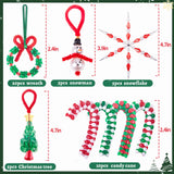 NLUS Christmas Crafts for Kids Adults, 45 Pcs Christmas Beaded Ornament Kits Holiday Crafts - Including Snowman/Christmas Tree/Wreath/Candy Cane/Snowflake (Assembly Required) NLUS