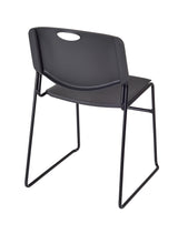 Cain 48" Round Breakroom Table- Maple & 4 Zeng Stack Chairs- Black Regency