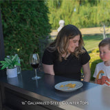 Backyard Discovery Rockport XL 12' x 6' Galvanized Steel BBQ Grill Gazebo Pavilion with Hardtop Steel Roof, Bar Tops, Powerport, Snow Support, Wind Resistance, Cook Station for Outdoor Patio or Deck Backyard Discovery