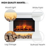 LegendFlame® Camille Electric Fireplace with 39.5" Mantel Surround and Jaden 27" Insert, Cream White Finish Legend Flame