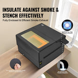 VEVOR Enclosure 31.5 x 31.5 x 19.6, Flame Retardant and Fireproof Cover, with Exhaust Fan and Pipe, Insulates Smoke, Noise and Eye Protection, Fits for Most Laser Engraver, Black VEVOR