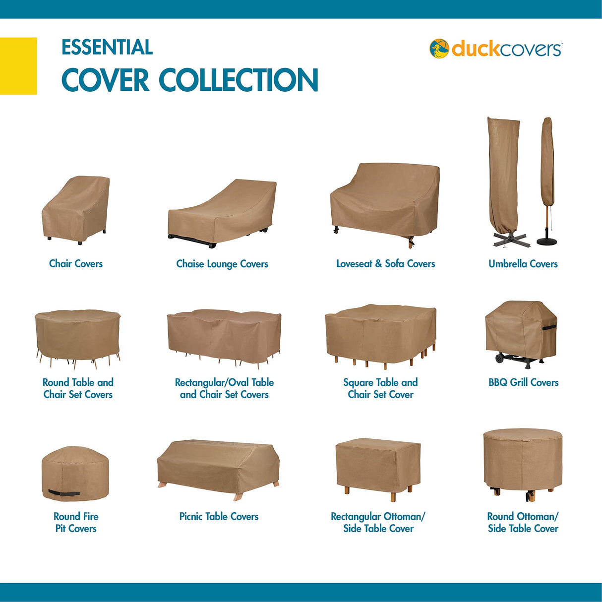 Duck Covers Essential Water-Resistant 29 Inch Patio Chair Cover, Outdoor Chair Covers Duck Covers