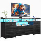 BTHFST 12 Drawers TV Stand Dresser for 65/70 inch TV, Entertainment Center with LED Lights & Power Outlets, 63" Large LED TV Stand, TV Console for Bedroom BTHFST