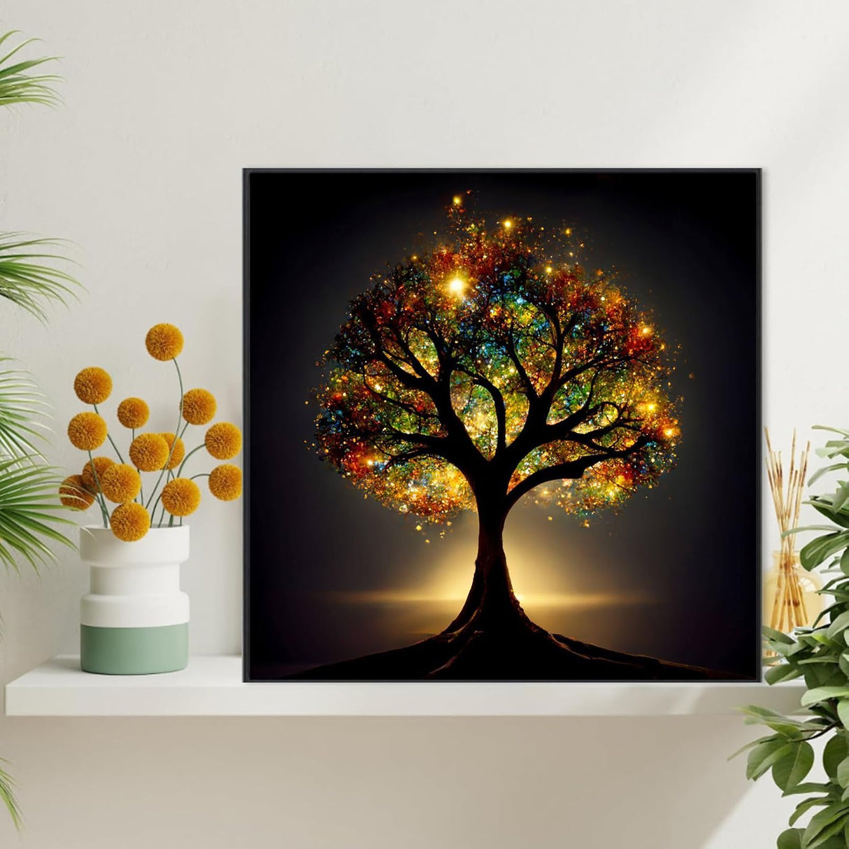 KINPLUB 5D Diamond Painting Kits for Adults, Glitter Tree of Life Diamond Art Kits for Adults Beginners, DIY Full Round Drill Paint by Diamonds, Home Wall Decor 12 x 12 Inch KINPLUB