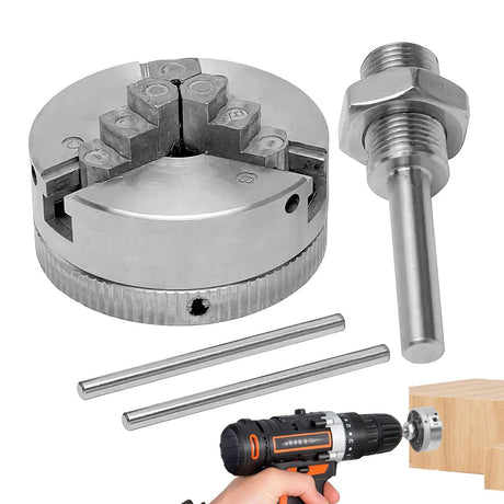 Scroll Chuck - 3 Jaw Lathe Chucks for Woodturning,Self-Centering Precision Collet Drill Accessories for Industrial Workshop Hobbyist Repair Factory Generic