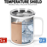 Wzaytia 12 Oz Sublimation Coffee Mug Blanks With Handle, 6 Pack Stainless Steel Sublimation Coffee Tumbler, Individually Boxed, White Wzaytia