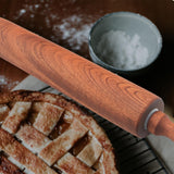 TUSIWIT Classic Sapele Wooden Rolling Pin With Handles,Wood Baking Roller （17''L x 1.77"W) TUSIWIT