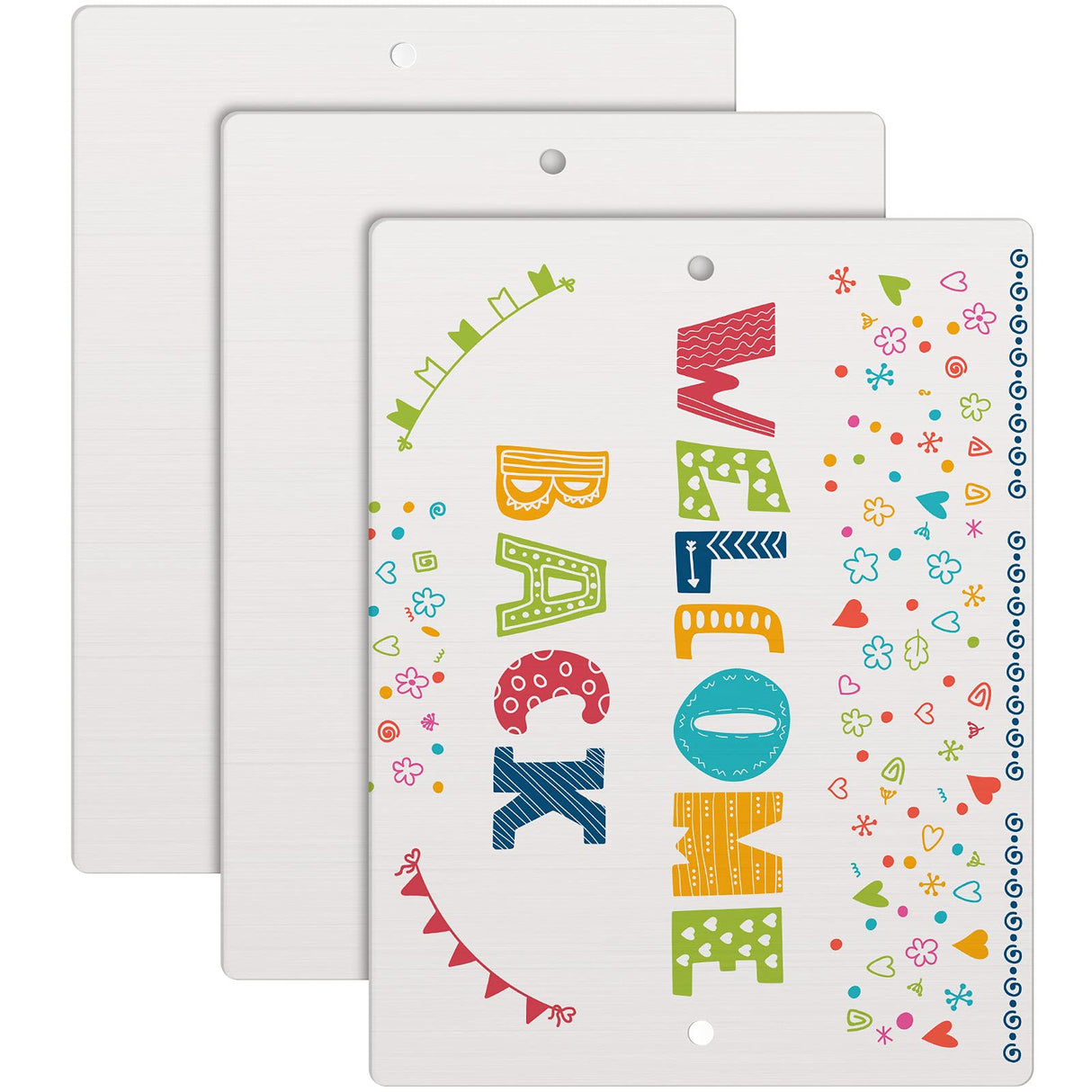 Hotop 3 Pieces Aluminum Weatherproof Metal Sign White Aluminum Sign Blank for Parking Space, Party, Graduation, Birthday, Anniversary, Garden, Art Project Hotop