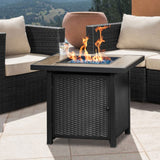 BALI OUTDOORS 50000 BTU Propane Fire Pit for Outdoor, 30 in Fire Pit Table Outdoor, Square Firepits for Outside Backyard, Patio BALI OUTDOORS