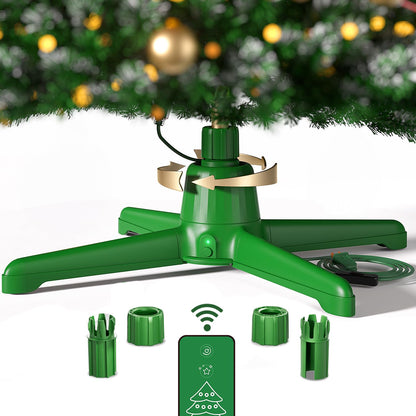 Springlift Rotating Christmas Tree Stand with Remote Control for Up to 7.5 ft 90 lb Artificial Tree, 625 Watts of Power - Green Adjustable Sturdy Base