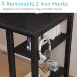 Lufeiya Gaming Desk with 4 Fabric Drawers & Storage Shelves, 55 inch Computer Writing Work Study Desk for Home Office Bedroom, Modern Simple Student PC Desks Table, Black Lufeiya